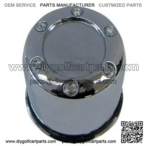 Golf Cart Tire & Wheel Center Cap - 2.65", Chrome Plastic