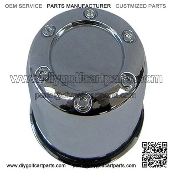 Golf Cart Tire & Wheel Center Cap - 2.65", Chrome Plastic