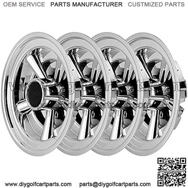 Golf Cart Accessories Wheel Covers Hub Caps for Yamaha/Club CAR/EZ-GO Par Car 8" (Set of 4) (Silver) - Image 2