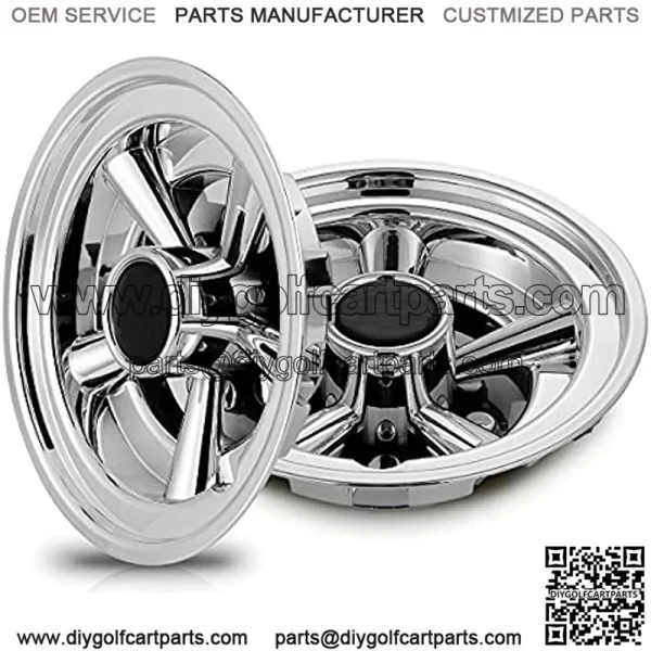 Golf Cart Accessories Wheel Covers Hub Caps for Yamaha/Club CAR/EZ-GO Par Car 8" (Set of 4) (Silver) - Image 3