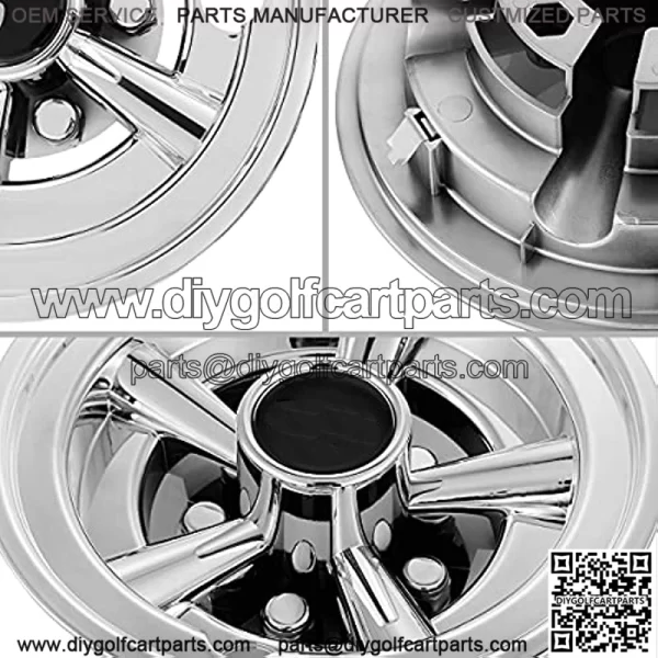 Golf Cart Accessories Wheel Covers Hub Caps for Yamaha/Club CAR/EZ-GO Par Car 8" (Set of 4) (Silver) - Image 4