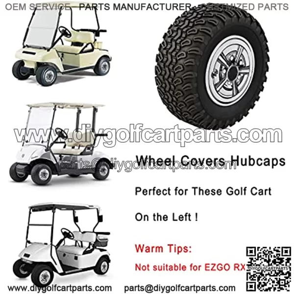 Premium Golf Cart Hubcaps, 8 Inch Chrome Golf Cart Hub Caps Set of 4, Shiny Wheel Covers Hubcaps for Yamaha, EZGO, Club Car Golf Carts??Silver?? - Image 2