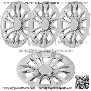 Golf Cart Hubcaps 8", Universal Wheel Covers Hub Caps for Club Car, EZGo, Yamaha Golf Buggies Size 8 inch (Set of 4 Chrome)