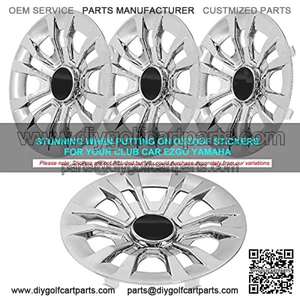Golf Cart Hubcaps 8", Universal Wheel Covers Hub Caps for Club Car, EZGo, Yamaha Golf Buggies Size 8 inch (Set of 4 Chrome) - Image 3