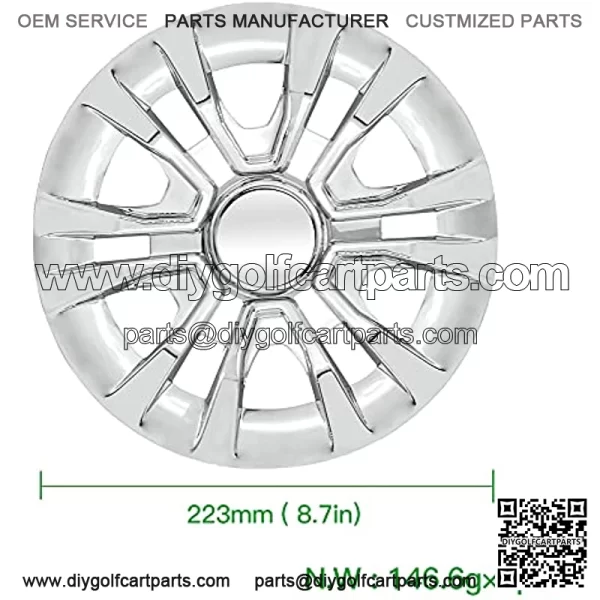 Golf Cart Hubcaps 8", Universal Wheel Covers Hub Caps for Club Car, EZGo, Yamaha Golf Buggies Size 8 inch (Set of 4 Chrome) - Image 5