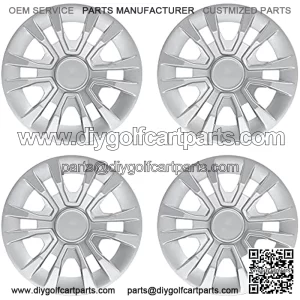 Golf Cart Hubcaps 8 inch, Universal Wheel Covers Hub Caps for Club Car, EZGo, Yamaha Golf Buggies Size 8" (Set of 4 Silver)??