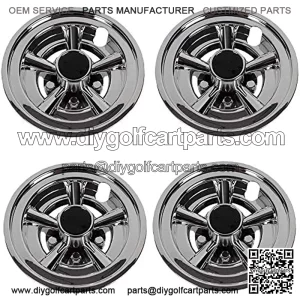 Golf Cart 8" SS Wheel Covers Hub Caps, Set of 4PCS Fits on Yamaha Club CAR EZ-GO Golf Cart and Most Brand Golf carts
