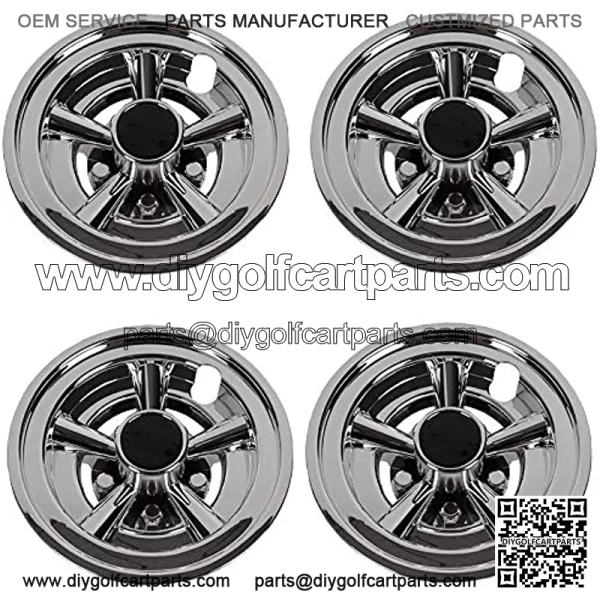 Golf Cart 8" SS Wheel Covers Hub Caps, Set of 4PCS Fits on Yamaha Club CAR EZ-GO Golf Cart and Most Brand Golf carts