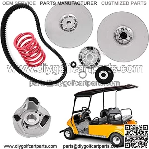 Driven Clutch Kit with Drive Belt and Heavy Duty Spring for Yamaha Golf Cart G2 G8 G9 G11 G14 G16 G20 G21 G22 G28 1985-2007 (With Belt)