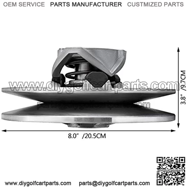 Golf Cart High Torque Driven Clutch for Club Car DS & Precedent 1997 to Up Club Car 4-Cycle Gas Golf Cart Model, Silver - Image 2