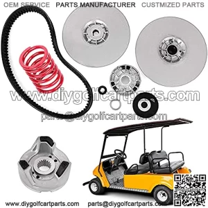 Driven Clutch Kit with Aramid Drive Belt and Heavy Duty Spring for Yamaha Golf Cart G2 G8 G9 G11 G14 G16 G20 G21 G22 G28 1985-2007 (With Belt)