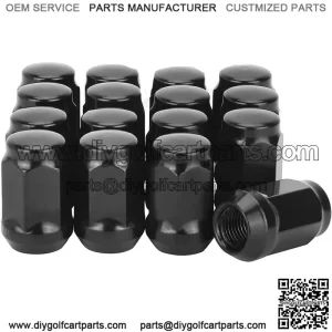 Golf Cart Wheel Lug Nuts for EZGO Club Car 16Pcs Black Standard Threads
