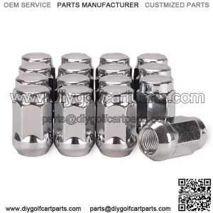 Golf Cart Wheel Lug Nuts for EZGO & Club Car, 1/2"-20 Size, 16 Pack,Chrome