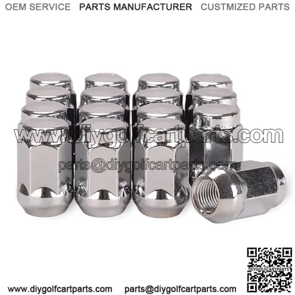 Golf Cart Wheel Lug Nuts for EZGO & Club Car, 1/2"-20 Size, 16 Pack,Chrome