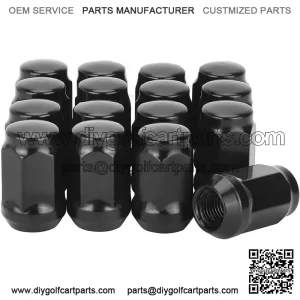 Golf Cart Wheel Lug Nuts for EZGO Club Car 16Pcs Black Standard Threads
