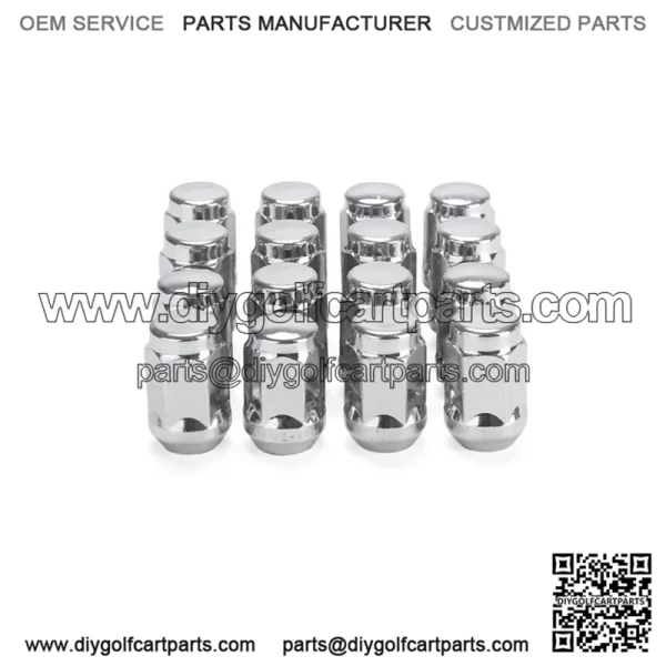 Golf Cart Wheel Lug Nuts for EZGO & Club Car, 1/2"-20 Size, 16 Pack,Chrome - Image 2