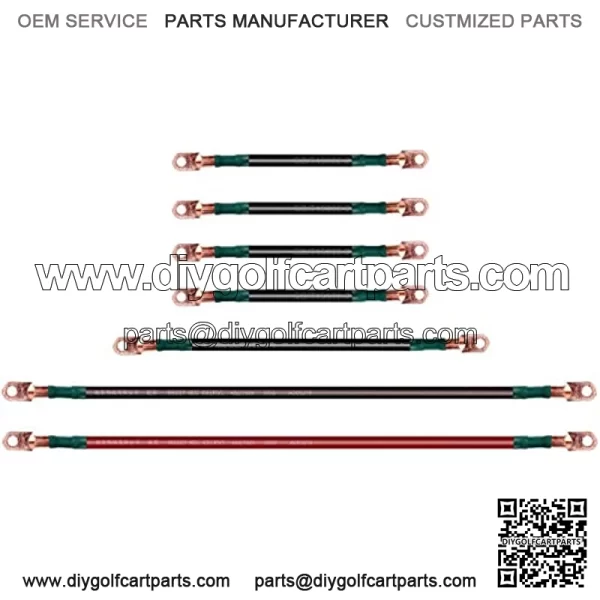 Golf Cart Battery Cable Kit for TXT/Medalist 1994-up 36 & 48 Volt Electric (4 Gauge, Set of 7 PCS)