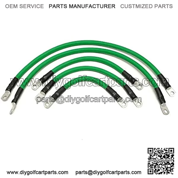 Club Car Precedent Golf Cart Battery Cable Set - 4 Gauge 8 VOLT 2004 & UP GREEN