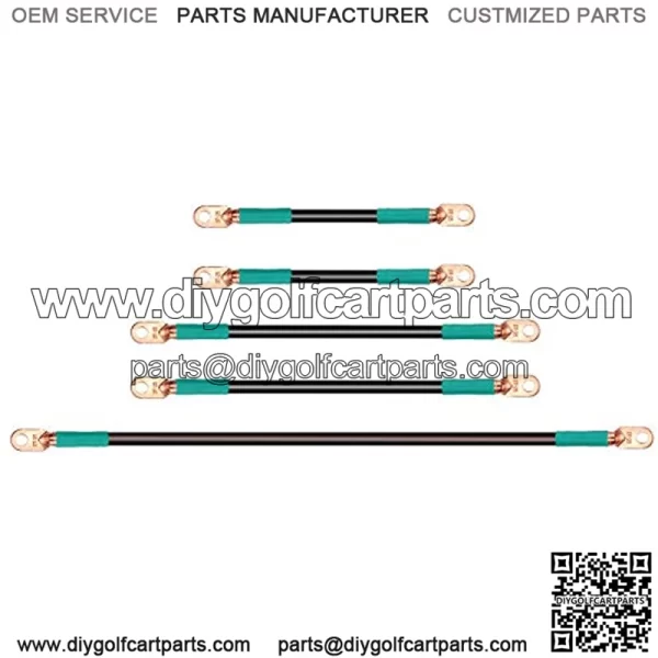 Golf Cart Battery Cable Kit for EZGO TXT, Medalist, Marathon 1994-up 36 & 48 Volt (4 Gauge, Set of 5 PCS)