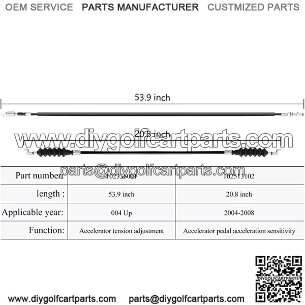 Club Car Precedent Governor & Accelerator Cable Set fit for Golf Cart Club Car Precedent (2004-2008) Replaced Part 102336001 102513192 - Image 5