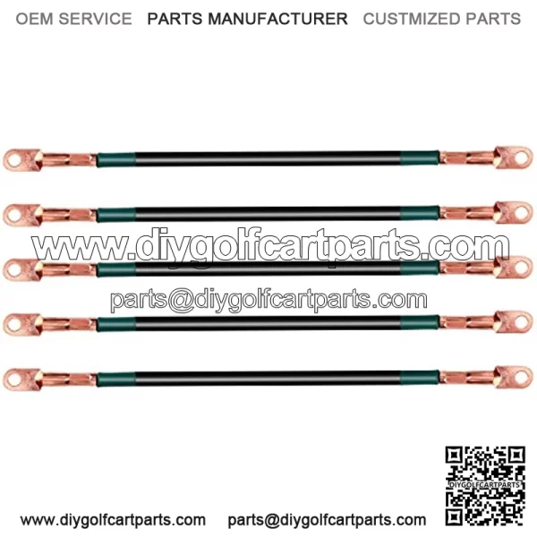 Golf Cart Battery Cable Set for Club Car DS 1995-Up 48 Volt, 4 Gauge Welding Cable(Set of 5)