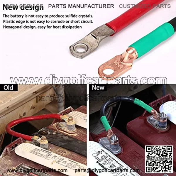 Golf Cart Battery Cable Set (4 Gauge Wire, 5pcs One Set) for Yamaha G2 G8 G9 36 Volt Model 1985-1994 - Image 4