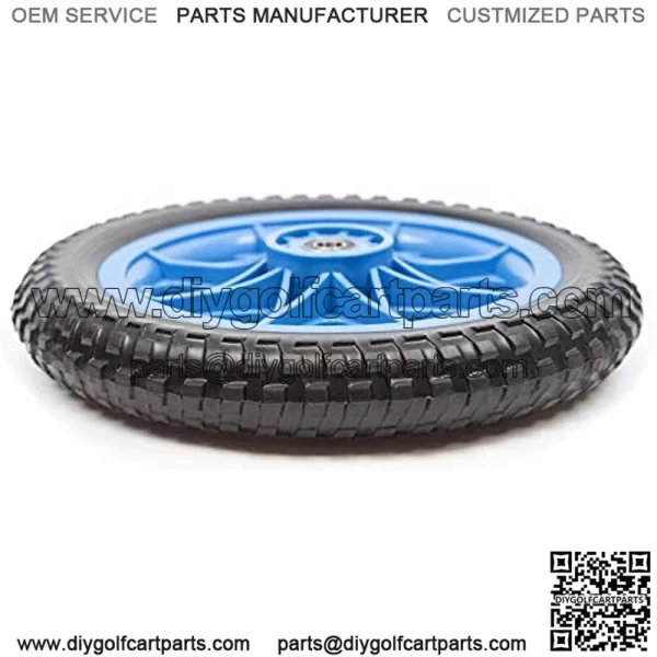 12 Inch Closed Cell Foam EVA Plastic Spoke Ball Bearing Wheel | Black Tire/Blue Rim - Image 4