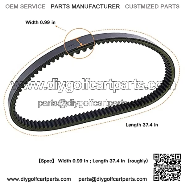 Golf Cart Clutch Drive Belt for Club Car DS KF-82 Carryall and Precedent 1014081 1017188 Golf Cart - Image 2