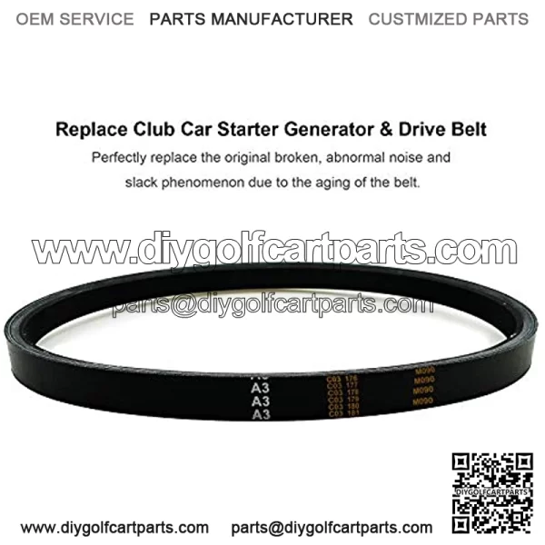 Clutch Drive Belt, Fits for Golf Cart Club Car 1997-UP, Fits for Precedent 2004-UP, for FE290 and FE350 Motors 1997 to Current,Replace 1016203-Black - Image 2