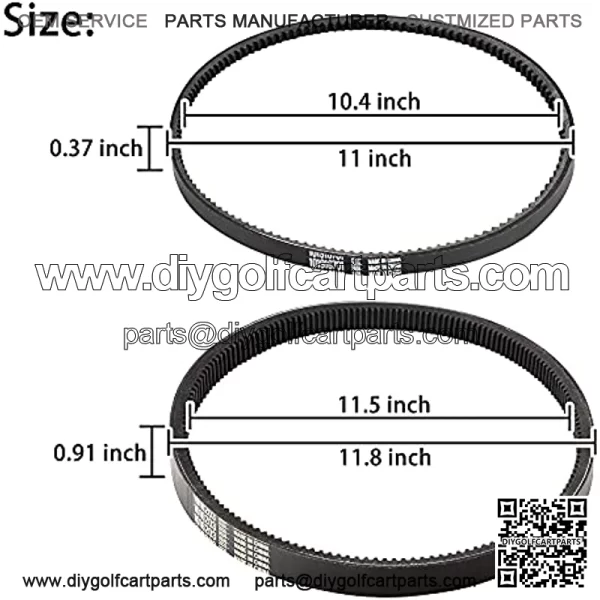 Drive Belt and Starter Generator Belt for Club Car DS 1997-Up Precedent 2004-Up Golf Cart 1016203 101916701 - Image 2