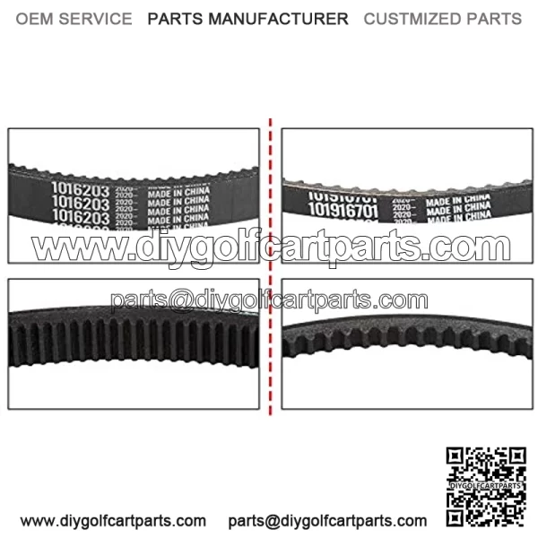 Drive Belt and Starter Generator Belt for Club Car DS 1997-Up Precedent 2004-Up Golf Cart 1016203 101916701 - Image 3