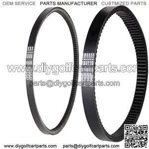 EZGO TXT Medalist Starter Generator Belt and Drive Belt for 1994-Up 4 Cycle Gas Models OEM Part 72054-G01 26414-G01