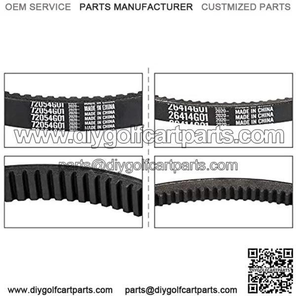 EZGO TXT Medalist Starter Generator Belt and Drive Belt for 1994-Up 4 Cycle Gas Models OEM Part 72054-G01 26414-G01 - Image 3