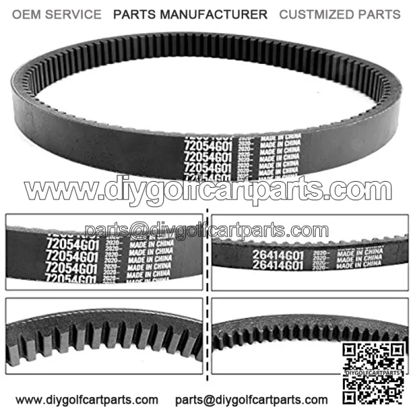 EZGO TXT Gas Drive Belt & Starter Belts Kit for EZGO 4 Cycle Gas Golf Cart TXT Cushman Express Marathon Medalist ST Vehicles Terrain 1994-2013, OEM # 72054G01, 72024G01, 72025G01, 26414G01 - Image 4