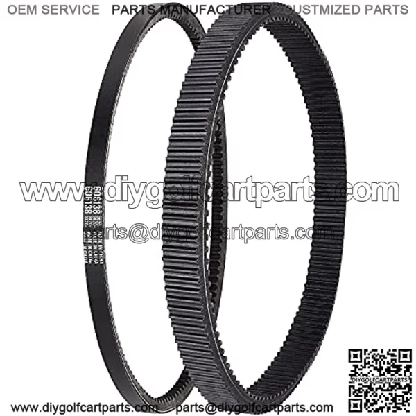 Golf Cart Clutch Drive Belt w/Starter Generator Belt for TXT RXV 2010 UP with Engine,OEM# 618630, 606138, 16548G1