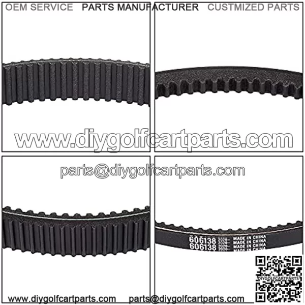 Golf Cart Clutch Drive Belt w/Starter Generator Belt for TXT RXV 2010 UP with Engine,OEM# 618630, 606138, 16548G1 - Image 4