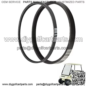 Golf Cart Starter Generator Belt and Clutch Drive Belt for Club Car DS 1997-UP and Precedent 2004-UP, Replace 101916701, 1016203