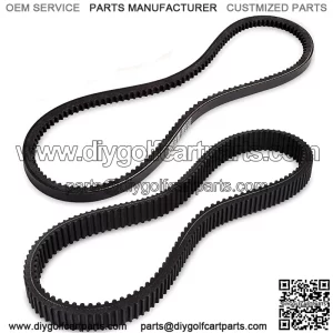 Clutch Drive & Starter Generator Belt Kit for RXV, TXT, Workhorse ST 2008-up Golf Cart with Engines, Replace OEM 606136 606138