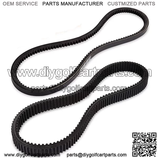 Clutch Drive & Starter Generator Belt Kit for RXV, TXT, Workhorse ST 2008-up Golf Cart with Engines, Replace OEM 606136 606138