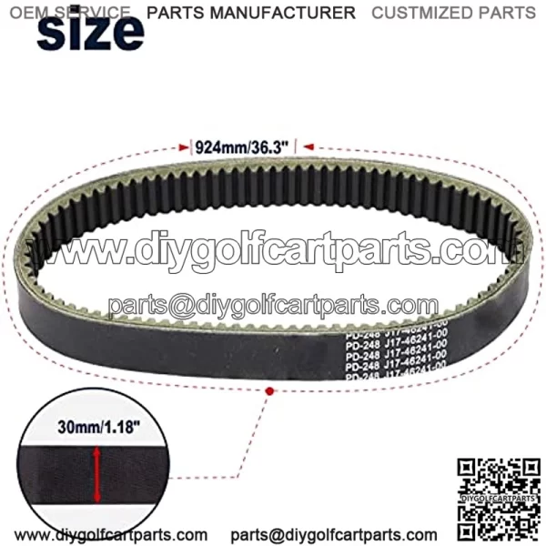 Drive Belt for G1 2 Cycle Golf Carts 1976-1989, J10-46241-00, J10-46241-01, J10-46241-02, J17-46241-00 - Image 2