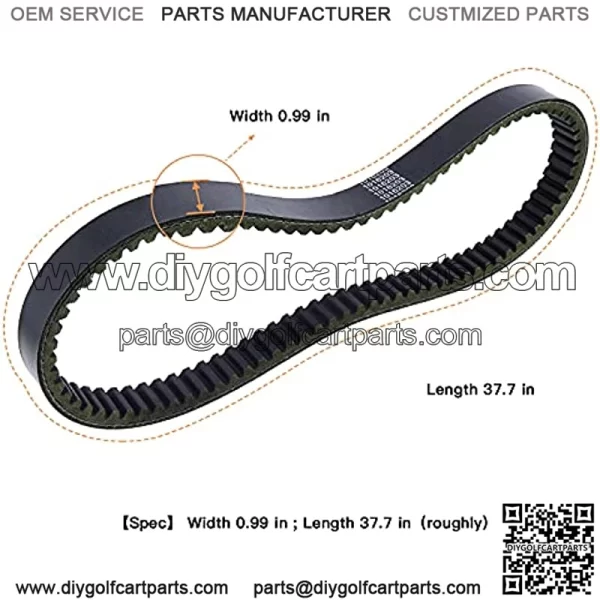 Clutch Drive Belt 1016203 Compatible with Club Car 1992-Up DS & 2004-Up Precedent Golf Cart - Image 2