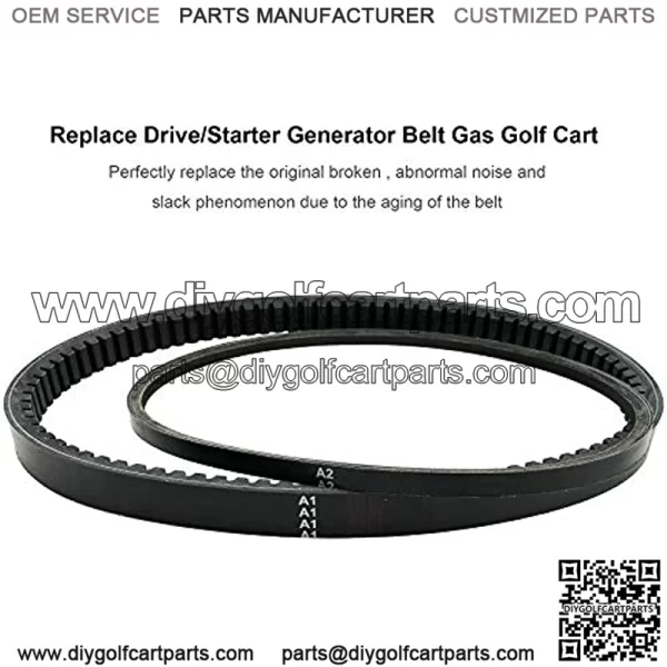 Drive Belt and Starter Belt, Fits for 4 Cycle Gas Golf Cart RXV TXT Cushman Express Marathon Medalist ST Vehicles Terrain 1994-2013,Replace 72054G01, 26414G01-Black - Image 2