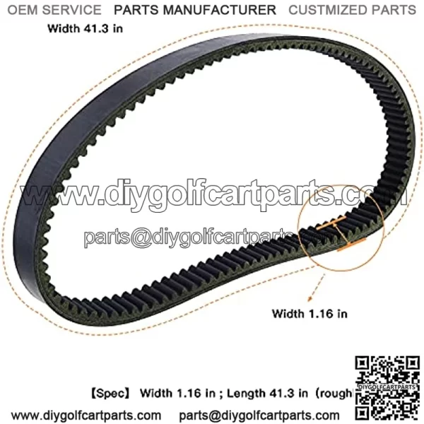 Clutch Drive Belt Compatible with 2 Cycle Marathon Golf Cart 22337-G1 27077-G02 27077-G01 - Image 2