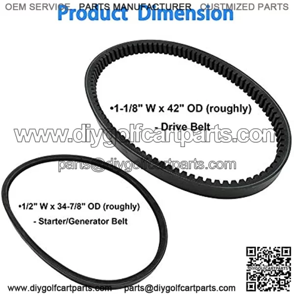 Drive/Starter Generator Belt Replacement for EZGO Gas Golf Cart 1994-up 4 Cycle 72054G01, 26414G01 - Image 3