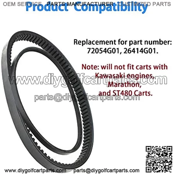 Drive/Starter Generator Belt Replacement for EZGO Gas Golf Cart 1994-up 4 Cycle 72054G01, 26414G01 - Image 4
