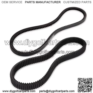 Clutch Drive & Starter Generator Belt Kit for EZGO RXV, TXT, Workhorse ST 2008-up Golf Cart with Kawasaki Engines, Replace OEM 606136 606138