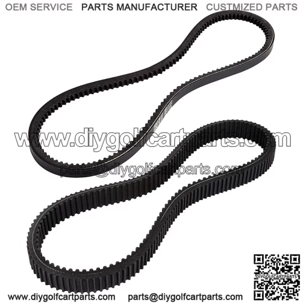 Clutch Drive & Starter Generator Belt Kit for EZGO RXV, TXT, Workhorse ST 2008-up Golf Cart with Kawasaki Engines, Replace OEM 606136 606138 - Image 2