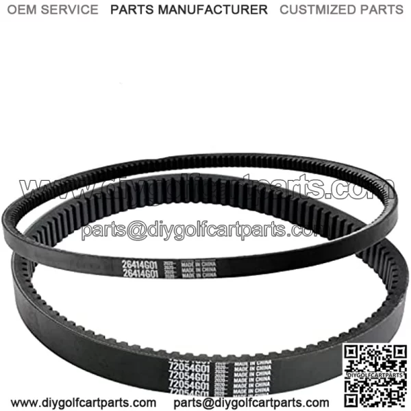 EZGO TXT/Medalist Clutch Drive Belt & Starter Generator Belt Kits for 4 Cycle Gas 350cc/295cc 1994-up Golf Cart Models OEM #72054G01,72024G01,72025G01,26414G01,630587