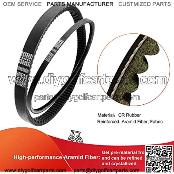 EZGO TXT/Medalist Clutch Drive Belt & Starter Generator Belt Kits for 4 Cycle Gas 350cc/295cc 1994-up Golf Cart Models OEM #72054G01,72024G01,72025G01,26414G01,630587 - Image 2