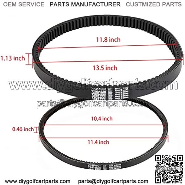 EZGO TXT/Medalist Clutch Drive Belt & Starter Generator Belt Kits for 4 Cycle Gas 350cc/295cc 1994-up Golf Cart Models OEM #72054G01,72024G01,72025G01,26414G01,630587 - Image 5